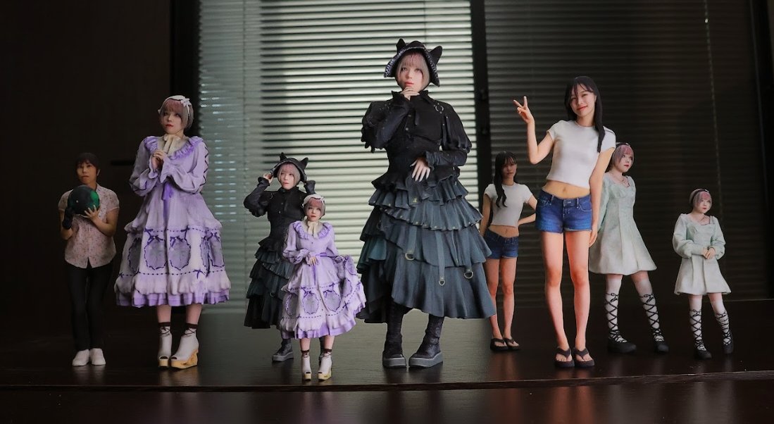 全9サイズの人物リアル3Dフィギュア作例。ロリィタからカジュアルまで