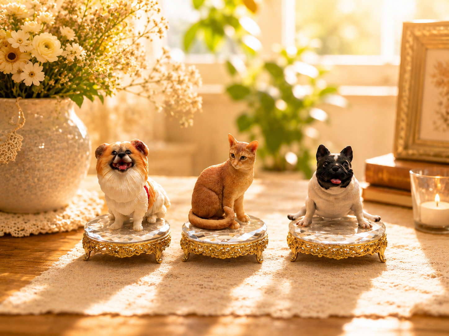 リアルペット3Dフィギュアの仕上がり例（犬・猫）