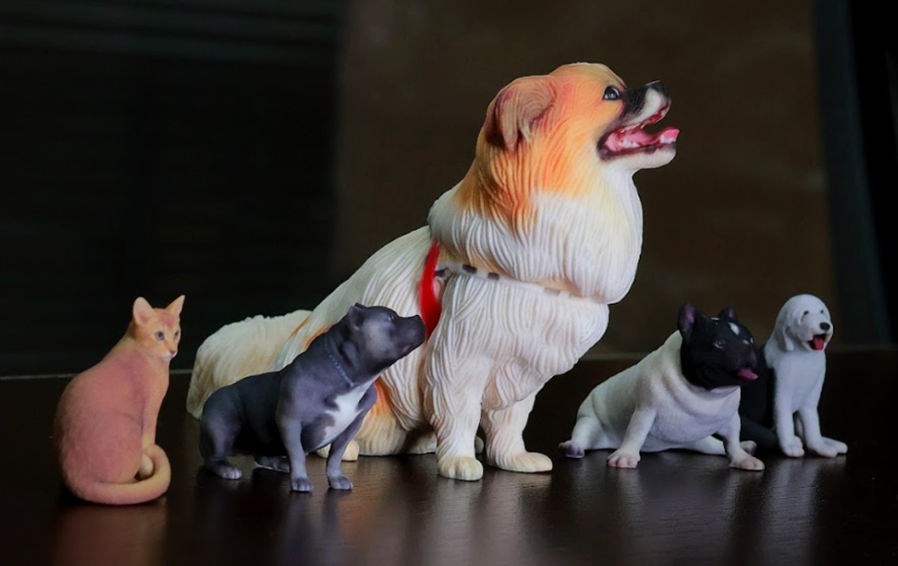 犬・猫のリアルペット3Dフィギュアが勢ぞろい