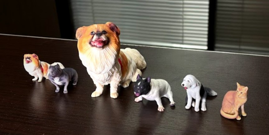 犬・猫のペット3Dフィギュアのファミリー作例